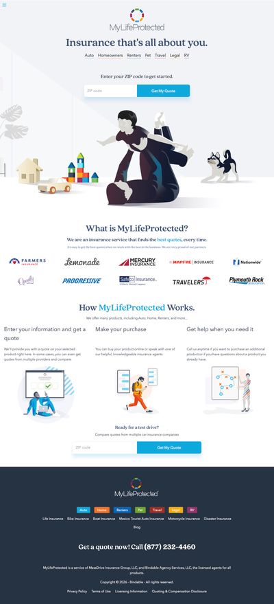 MyLifeProtected Homepage
