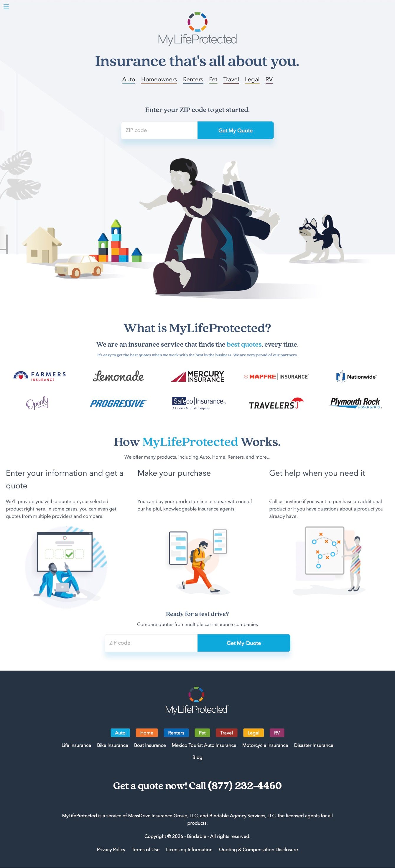 MyLifeProtected Homepage